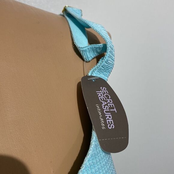 Teal Geo Mesh Push Up Bra by Secret Treasures Size 40DD - Picture 4 of 12